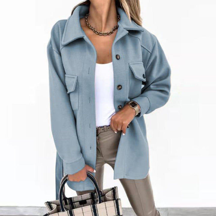Modern women's lightweight coat. A stylish, versatile windbreaker jacket suitable for spring & fall.