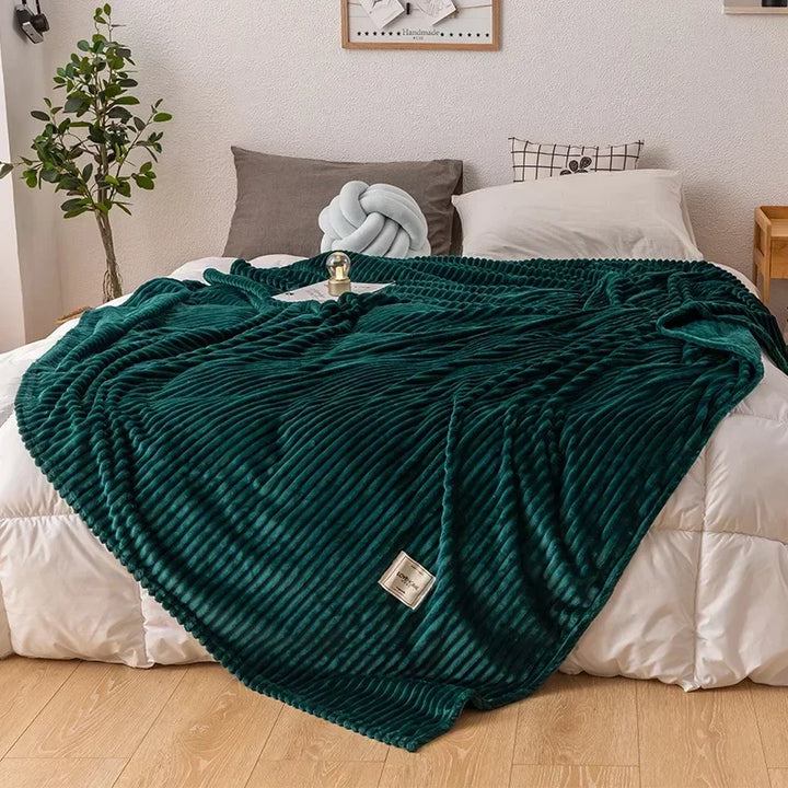 Luxurious thick flannel autumn blanket. Super soft and warm, perfect for cozy fall evenings and home decor.