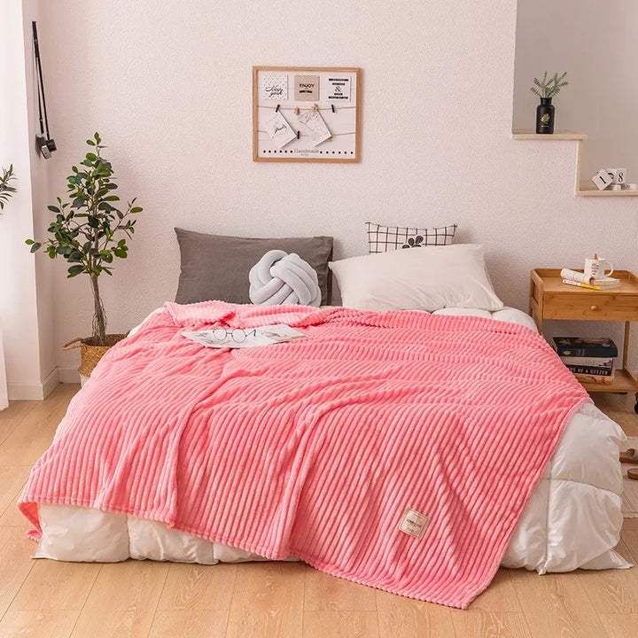 Soft, thick flannel autumn blanket, perfect for adding warmth and a cozy touch to your living room or bedroom.