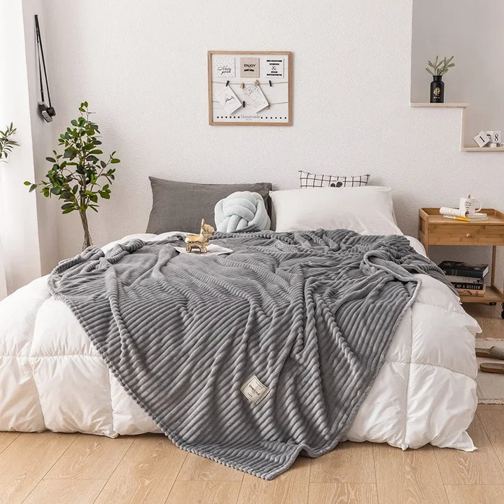 WarmHaven thick flannel autumn blanket. Ultra-soft, cozy throw providing ultimate comfort and warmth for home.