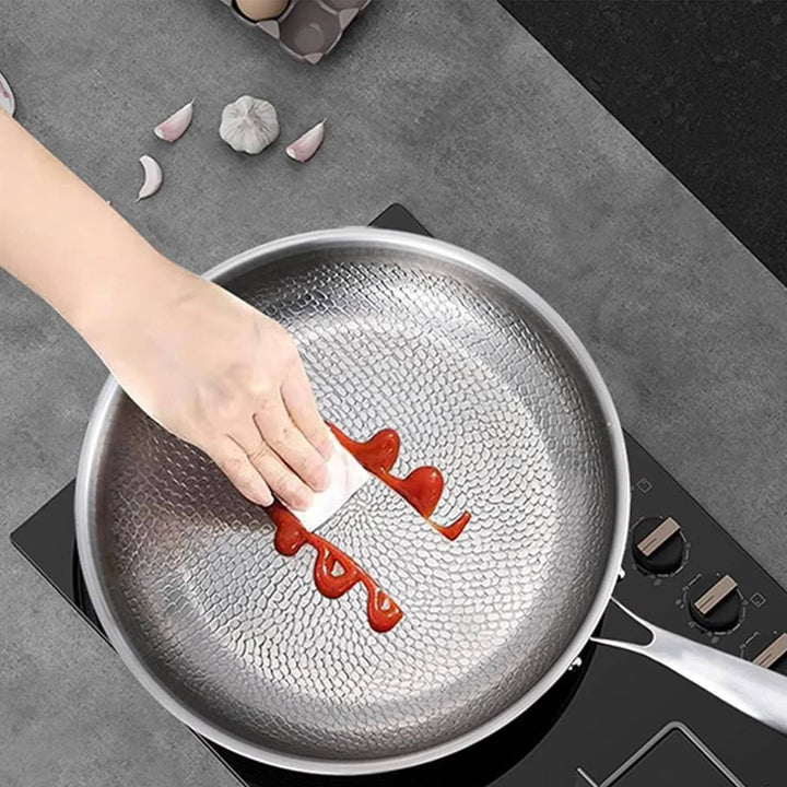 Healthy cooking titanium non-stick deep frying pan. Durable, easy-clean kitchenware for delicious meals & induction.