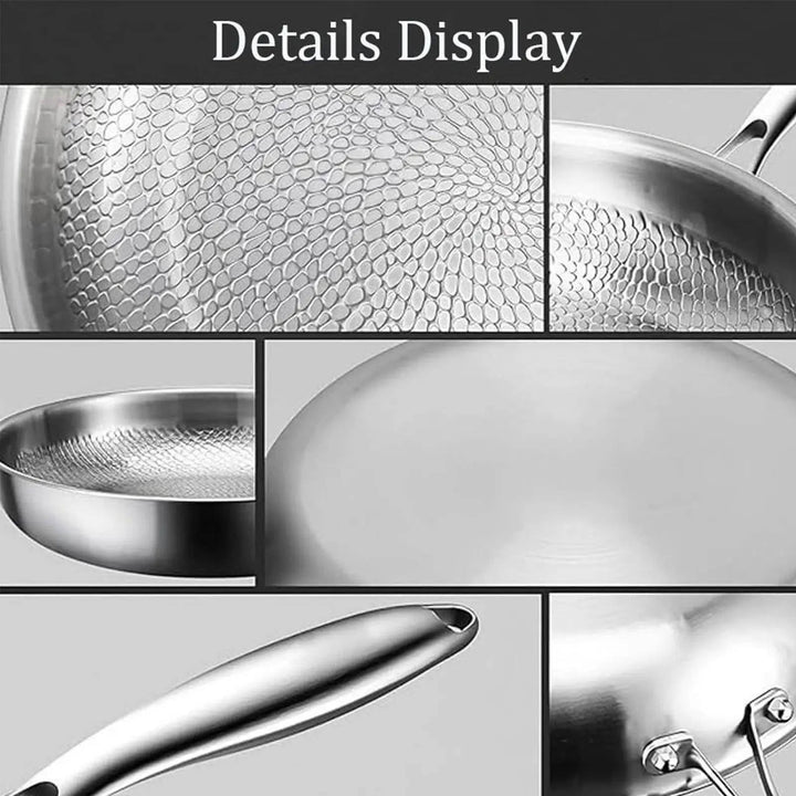 Durable titanium non-stick deep frying pan, fish scale texture. Ideal for various kitchen tasks & induction hobs.