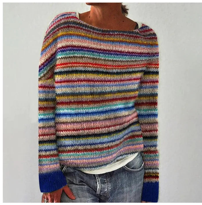 Women's Sleek Trendy Pullover Sweater, featuring a comfortable relaxed fit for a modern and stylish look.
