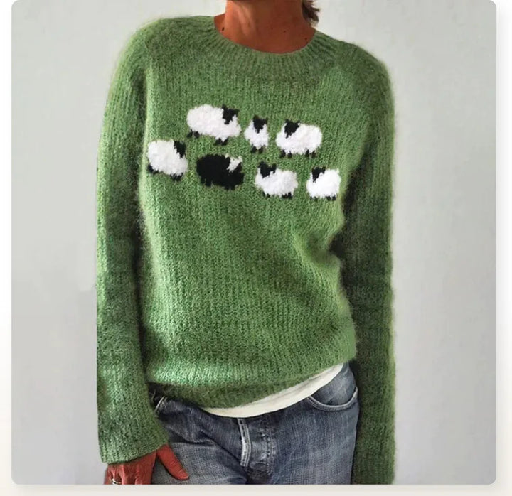 Chic women's trendy pullover sweater, designed for comfort with a sleek, relaxed fit, perfect for versatile styling.