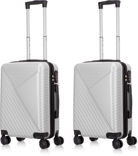 Complete 2-piece hard shell spinner luggage set for all travel needs, lightweight, secure, and easy to maneuver.