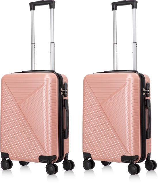 The Santorini 2-piece hard shell luggage set, featuring robust spinner wheels and secure design for all your trips.