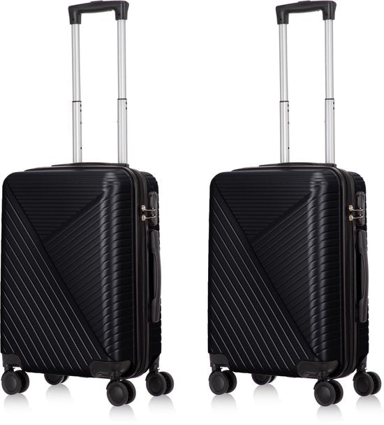 Stress-free vacation travel with this lightweight, secure 2-piece hard shell luggage set & multi-directional spinner wheels.