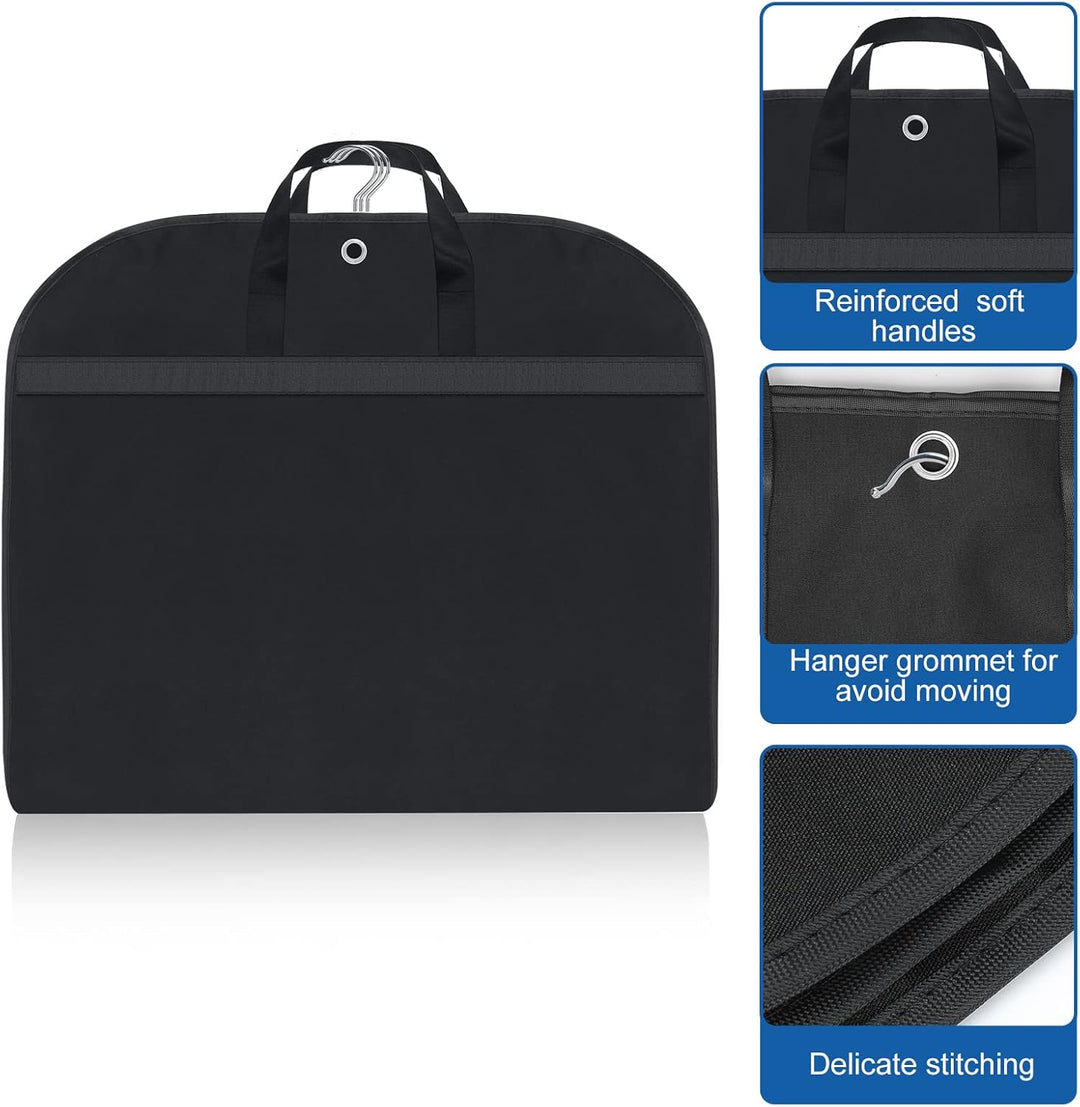Versatile 2-pack unisex garment bags: 43" waterproof Oxford covers with gusset & pockets for optimal clothing protection.