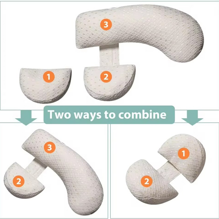 U-shaped maternity pillow for pregnancy support, soft ergonomic design, offers full body comfort for back, belly, and legs.