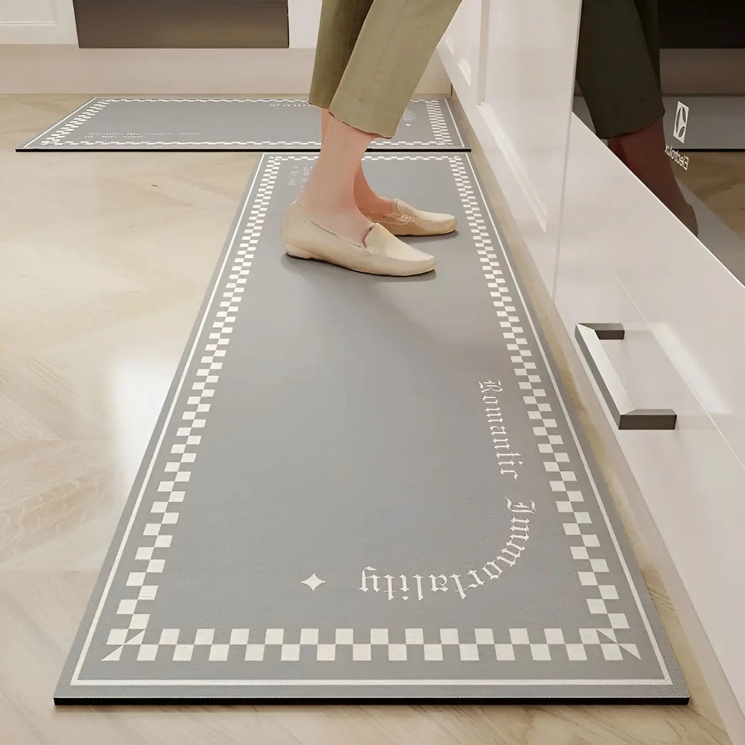 Secure non-slip kitchen mat ensures home safety. Ultra-absorbent, quick-dry floor mat, perfect for busy kitchen areas.