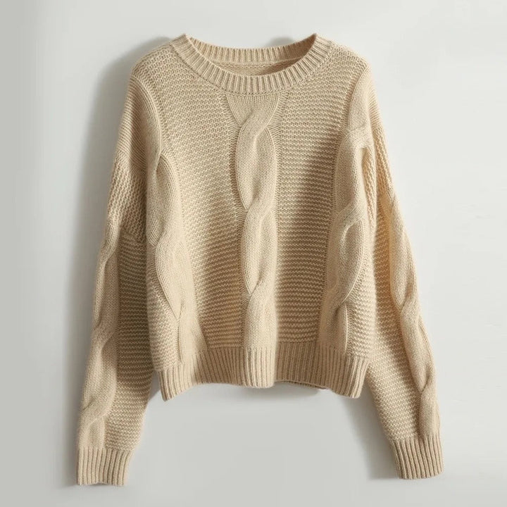 Comfortable women's cotton sweater, a cozy knit essential for cool fall days & winter fashion. Ultra-soft.