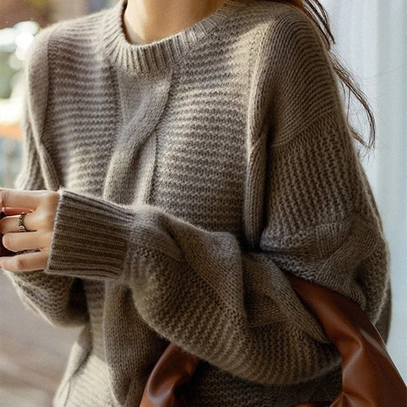 Cozy & stylish women's cotton sweater. Ultra-soft hand-knit comfort for fall and winter fashion. Casual.