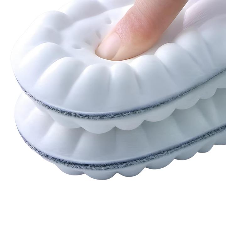 "Ultra-soft orthopedic running insoles in sleek green, providing all-day comfort and support for pain relief and active use."