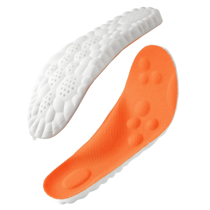 "Ultra-soft orthopedic running insoles in sleek green, providing all-day comfort and support for pain relief and active use."