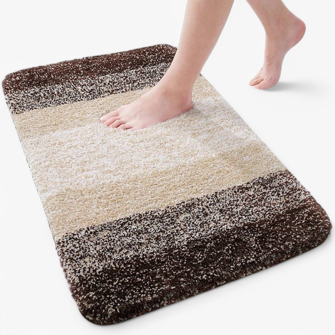 Washable UltraAbsorb non-slip bathroom mat. Super absorbent microfiber bath rug for kitchen or bath.