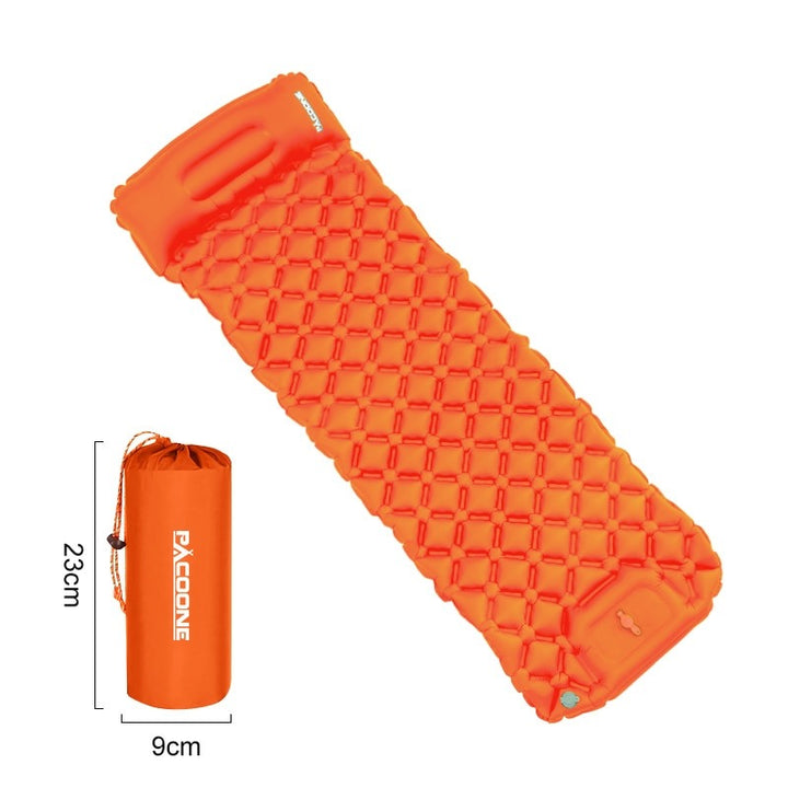 Hiking essential: ultralight waterproof sleeping mat, an inflatable air mattress with pump.