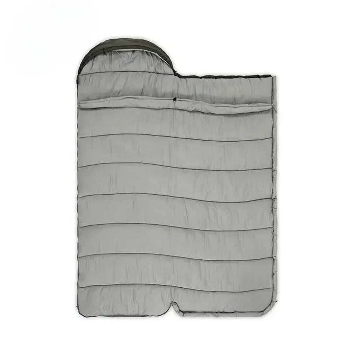 Ultralight women's insulated camping sleeping bag; lightweight, compact, blue fabric ideal for cold-weather adventures.