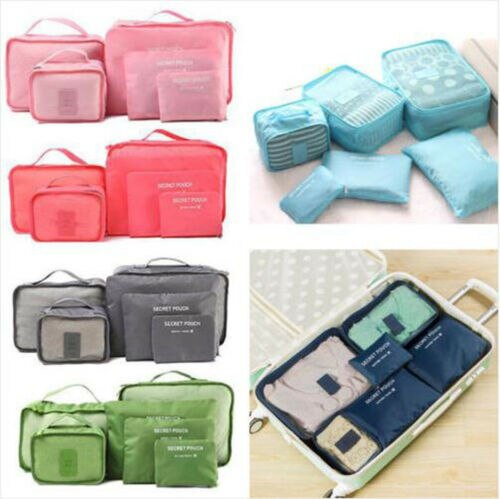 Efficient 12-piece packing cubes set for travel storage. Keeps clothes neat in luggage or carry-on bags.