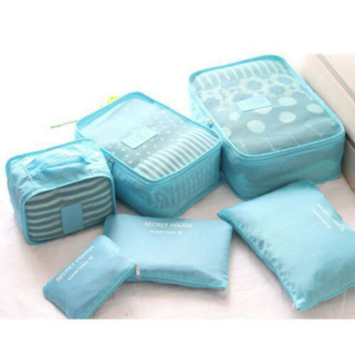 Get organized with a 2-pack (12-piece) unisex travel packing cubes set. For all your travel bags.