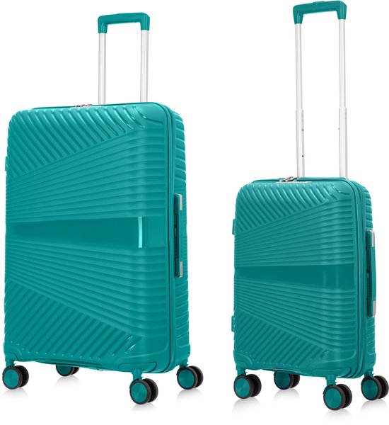 Flexible Valencia 2-piece hardshell luggage set, unisex, with TSA lock & spinner wheels for travel.