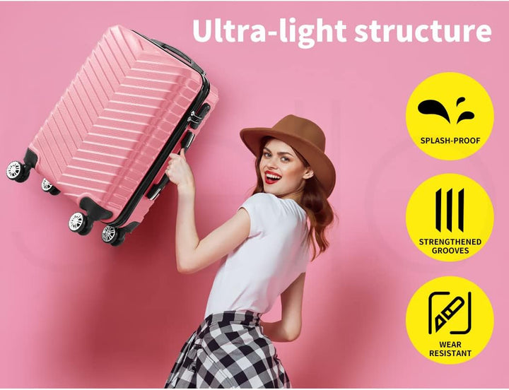 Effortless travel with 20-inch Rosemont carry-on luggage featuring spinner wheels and a robust hard shell design.