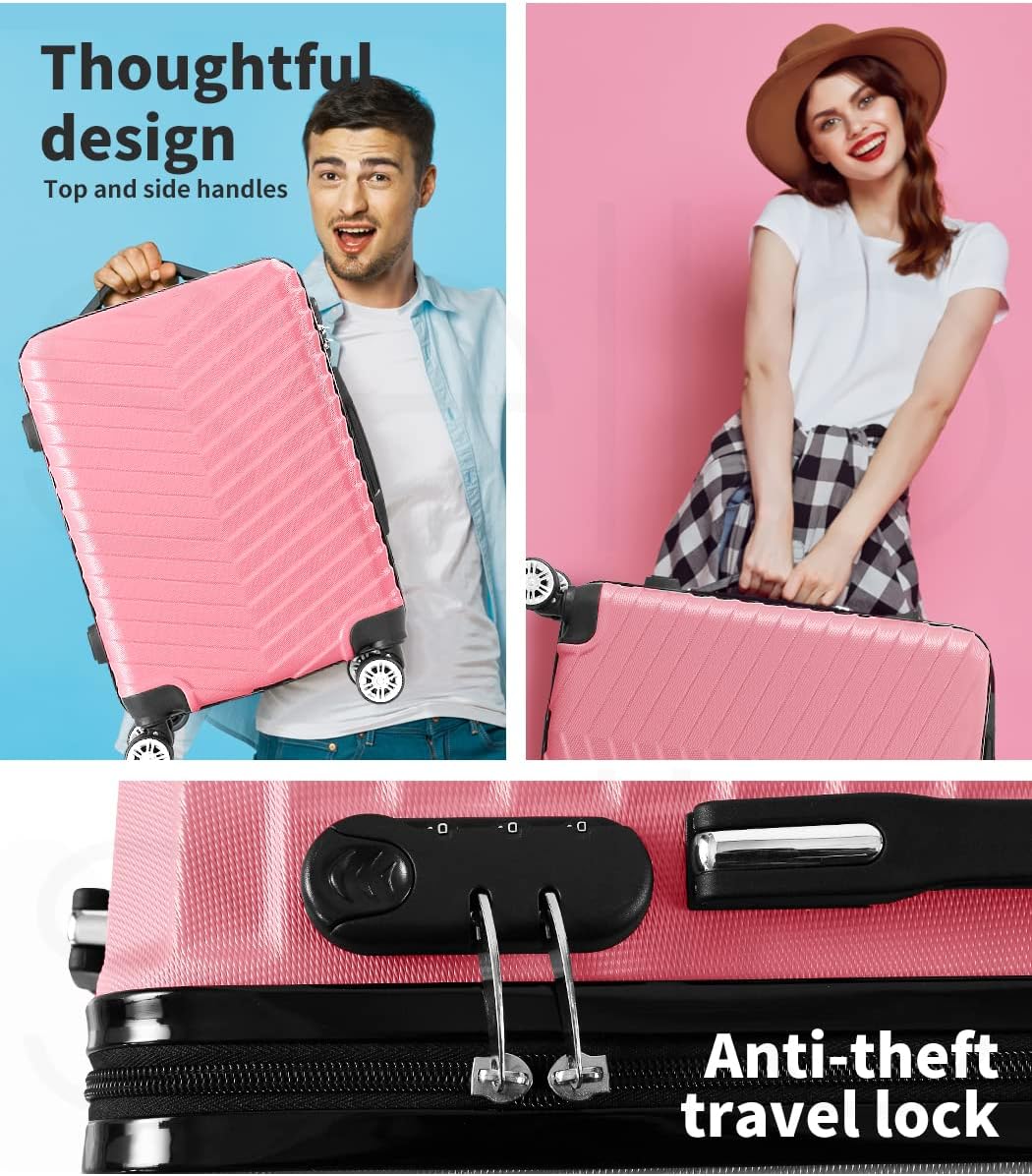 Unisex 20-inch compact carry-on luggage, lightweight hardshell design with secure lock & easy-glide spinner wheels.