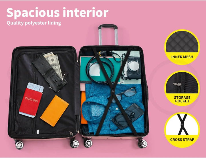 Stylish Rosemont 20" travel gear: durable hardshell carry-on with spinner wheels & integrated security lock.