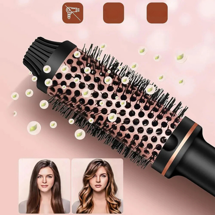Interchangeable barrels of a unisex 3-in-1 ionic curling wand for versatile curls and waves.