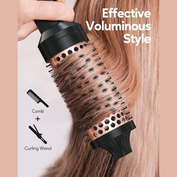 Ergonomic handle of a unisex ionic curling wand, designed for comfortable, frizz-free hair styling at home.