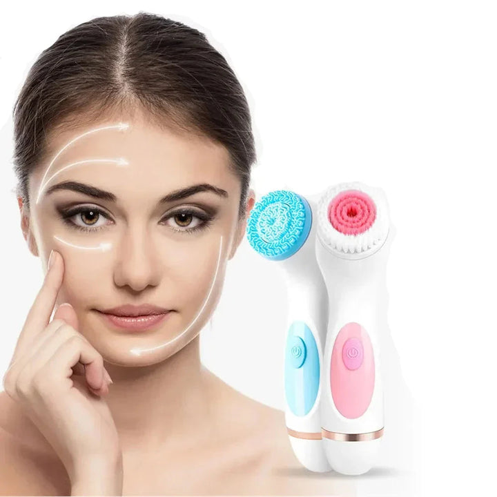Ergonomic unisex sonic facial cleansing device for effective deep pore cleaning and massage.
