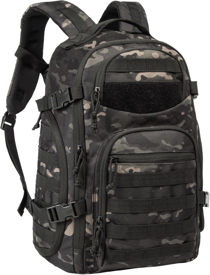 Unisex 35L tactical backpack with Molle system, ideal for outdoor adventures & laptop carry.