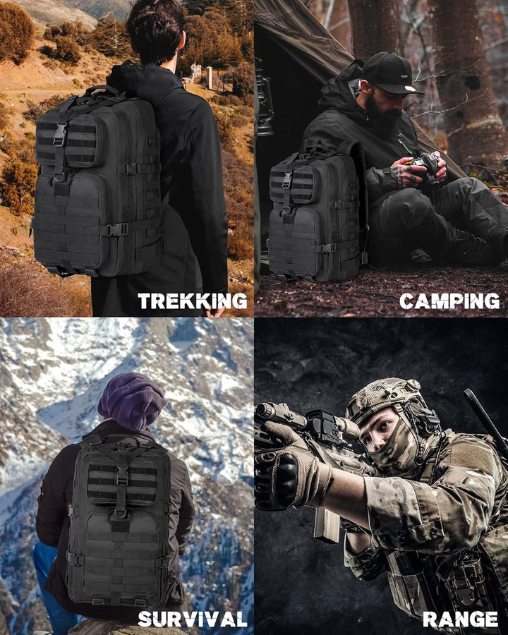 Practical 35L outdoor tactical backpack with Molle system and padded laptop protection.