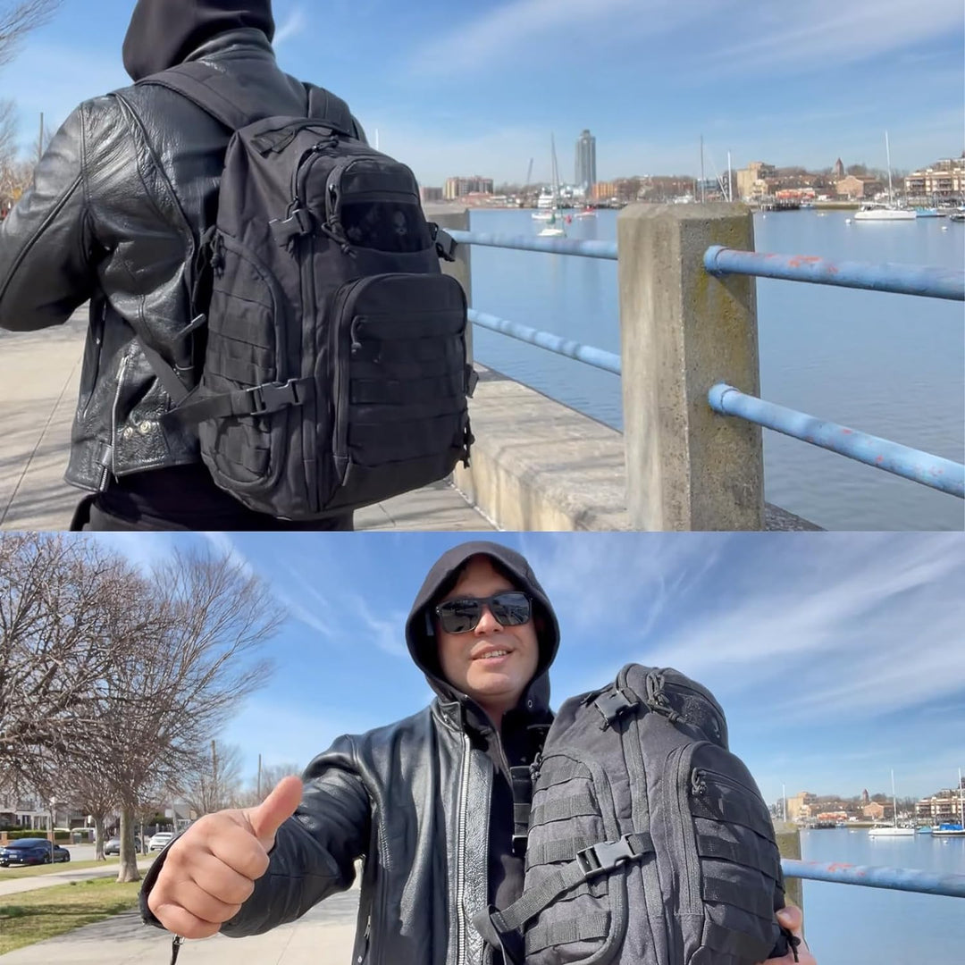 Go anywhere with this 35L tactical backpack, Molle system, and integrated laptop sleeve.