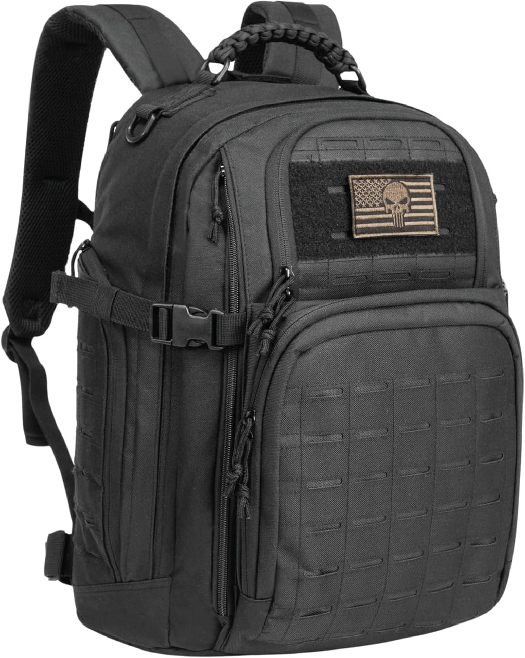 Versatile unisex 35L outdoor tactical backpack with Molle webbing and padded laptop sleeve.