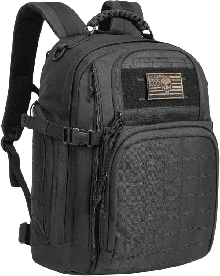 Versatile unisex 35L outdoor tactical backpack with Molle webbing and padded laptop sleeve.