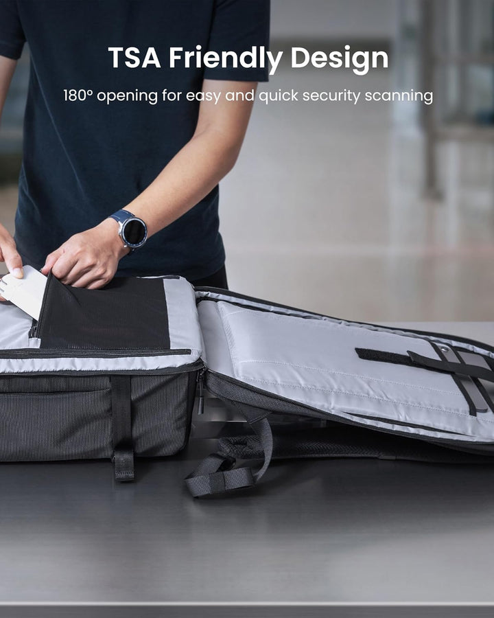 Versatile 38L unisex carry-on backpack for travel or daily use, featuring a convenient laptop sleeve & spacious main compartment.