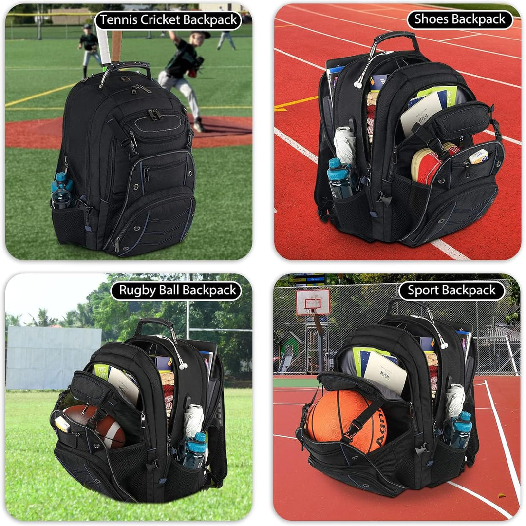 Durable unisex travel laptop backpack with integrated USB charging port and RFID security pocket for safe tech travel.