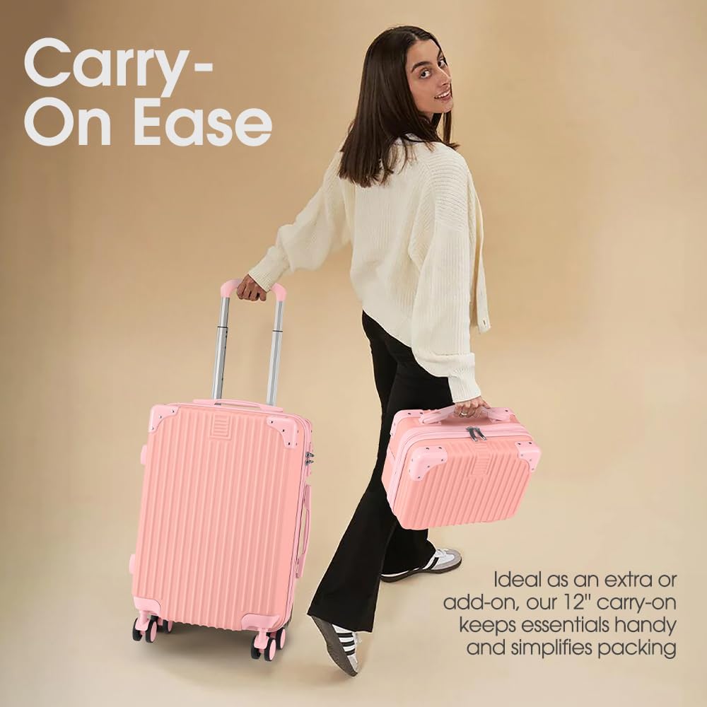 Stylish ABS hard shell luggage, perfect for secure travel. Features smooth spinner wheels.
