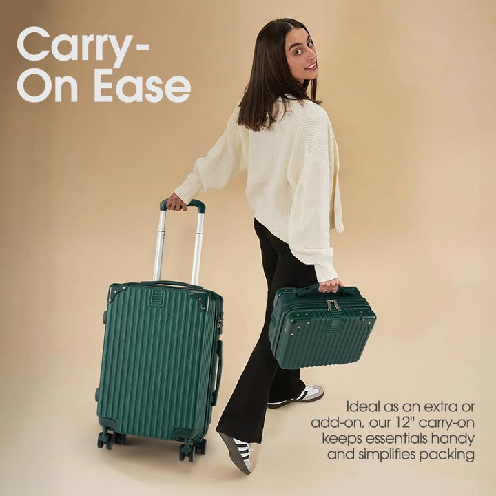 Unisex hard shell suitcase, built for durability with ABS material & easy-roll spinner wheels.