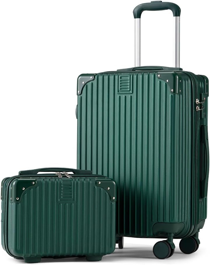 Secure ABS hard shell luggage, TSA-approved lock & multi-directional spinner wheels for easy travel.