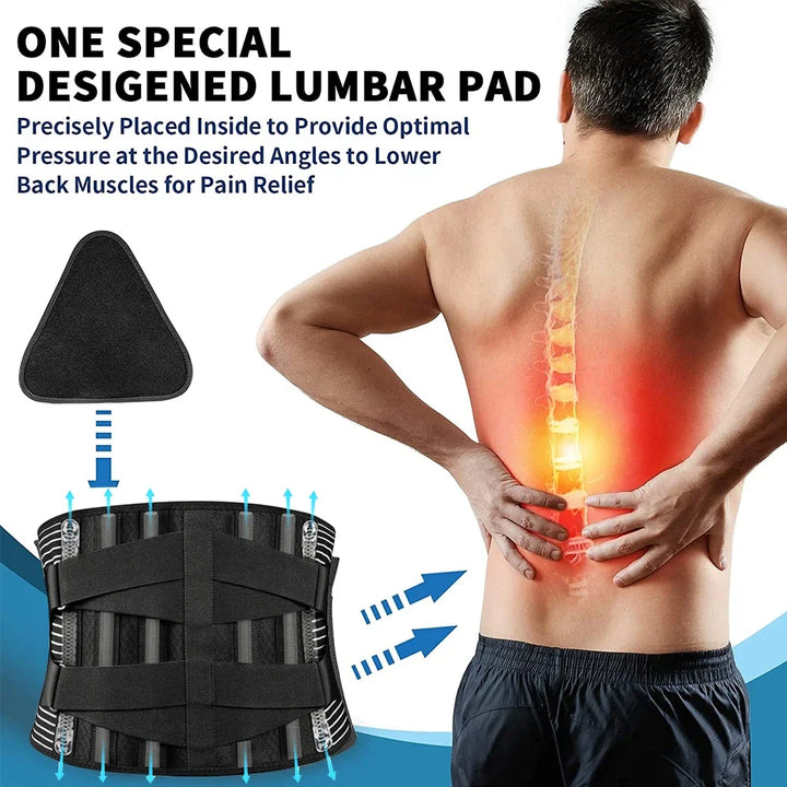 Ergonomic unisex back support belt for daily comfort & improved posture. Adjustable waist support.