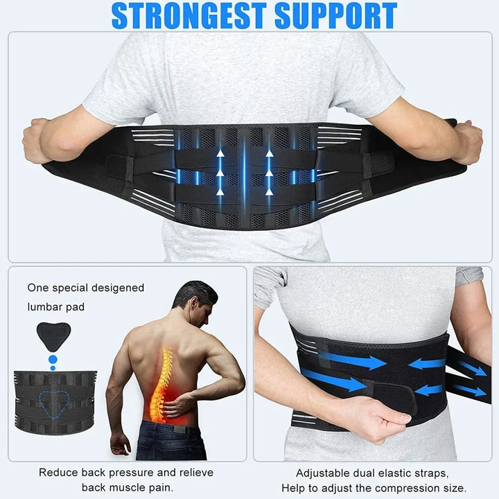 Comfortable adjustable back support belt for pain relief, promoting healthy posture for all users.
