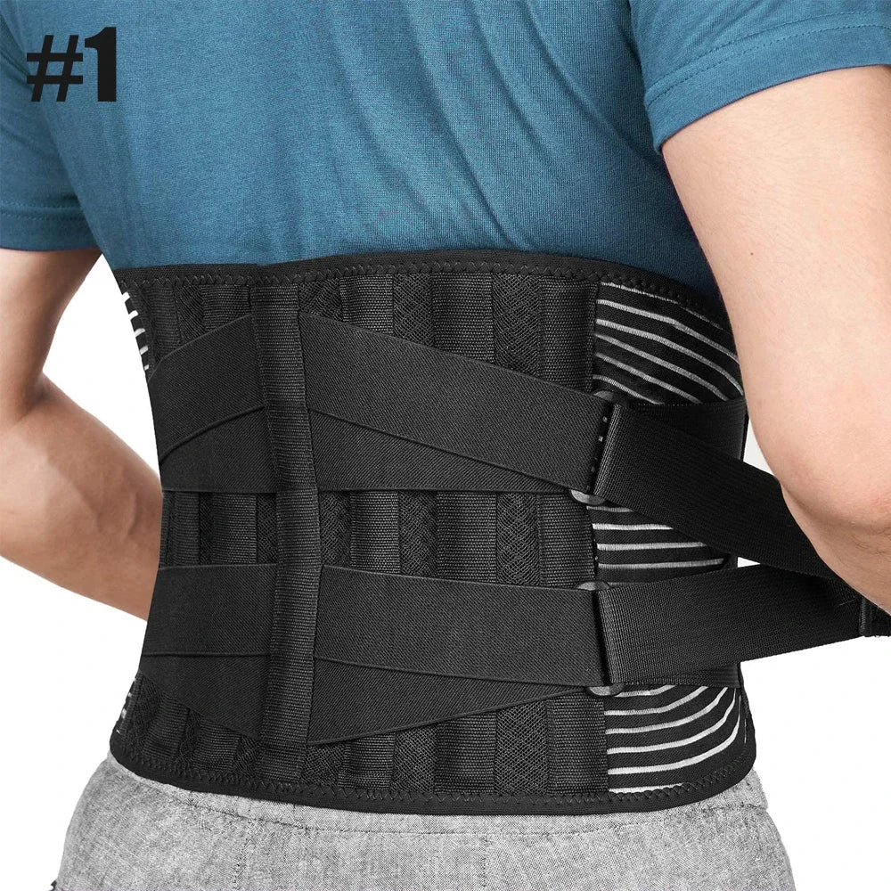 Unisex back support belt: pain relief, posture corrector, ergonomic design for ultimate daily comfort.