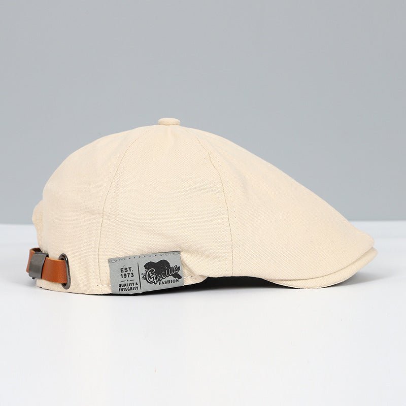 Black cotton beret for unisex wear, adjustable and classic, adds an old money style touch to any headwear collection.