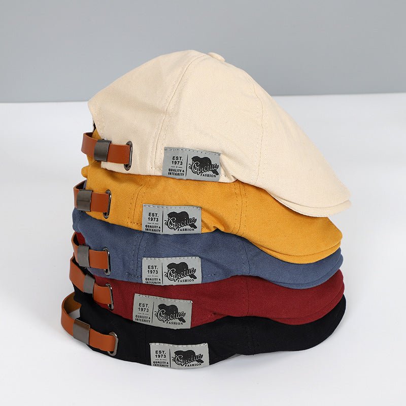 Classic style unisex cotton beret, adjustable fashion hat. Evokes old money elegance, timeless and versatile headwear.