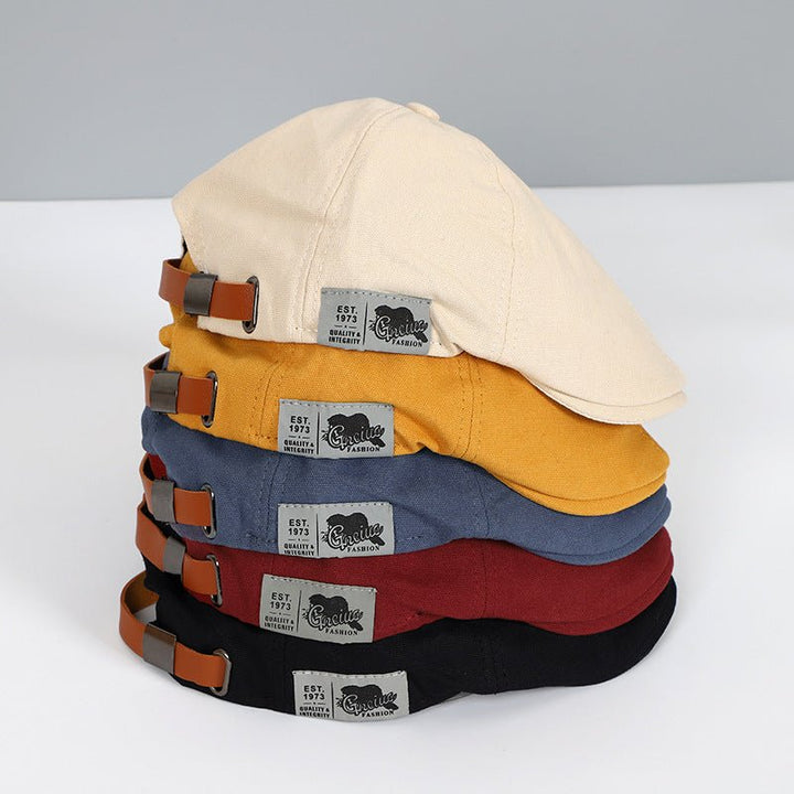 Classic style unisex cotton beret, adjustable fashion hat. Evokes old money elegance, timeless and versatile headwear.