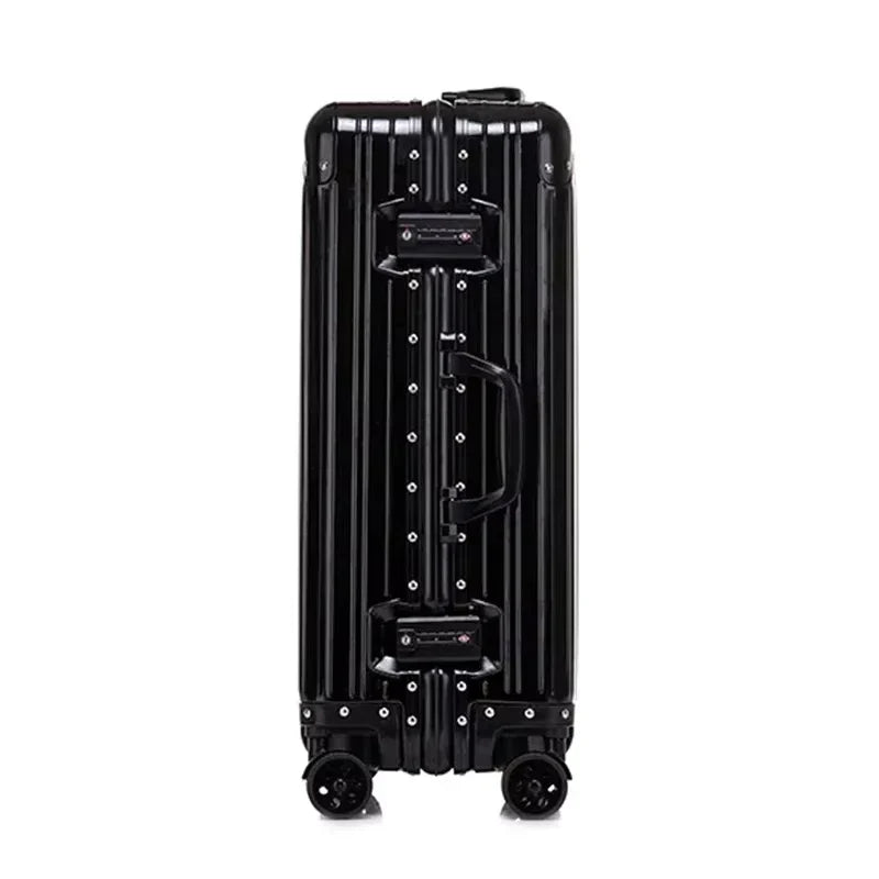 Durable aluminum magnesium hardshell business luggage. Lightweight, with smooth spinner wheels & secure TSA lock for travel.