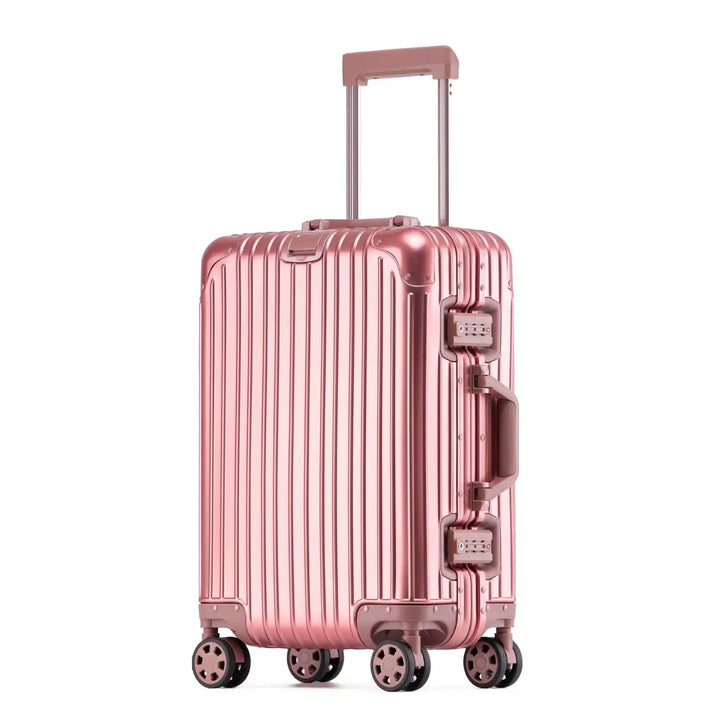 Stylish Tirana hardshell suitcase, offering secure storage and effortless maneuverability.