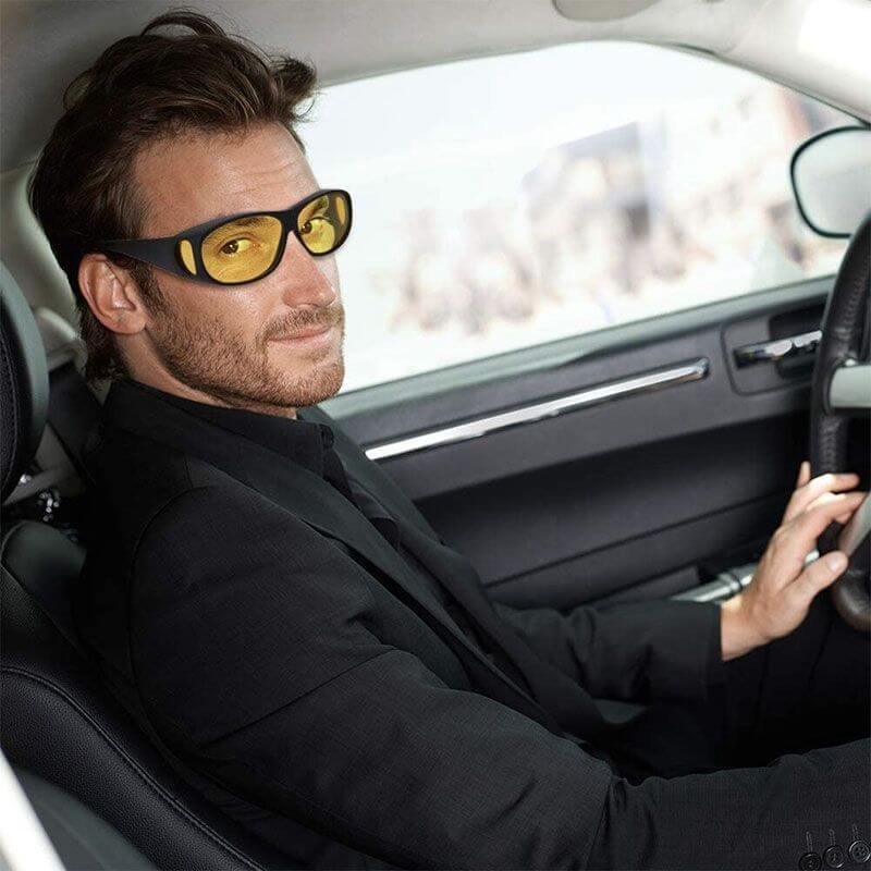 Versatile unisex anti-glare glasses for both day and night driving, glare reduction, clear vision.