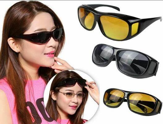 Unisex anti-glare driving glasses with polarized lenses for day/night vision, enhanced clarity, road safety.